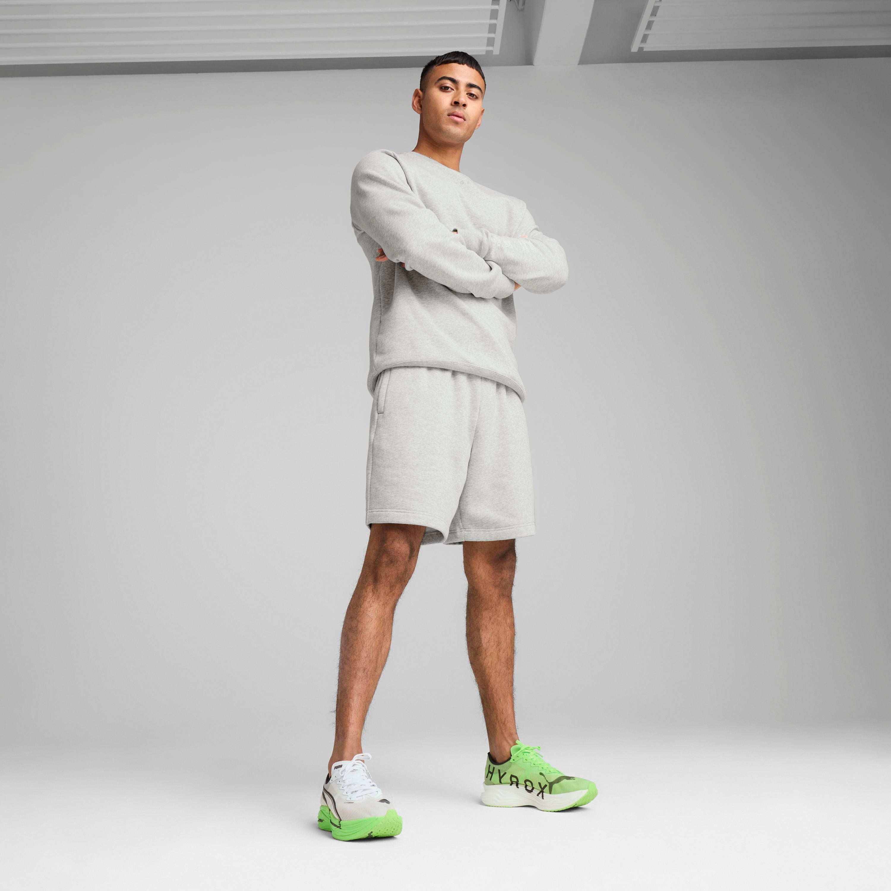 Unisex Puma X Hyrox Sweat Short Light Gray Heather