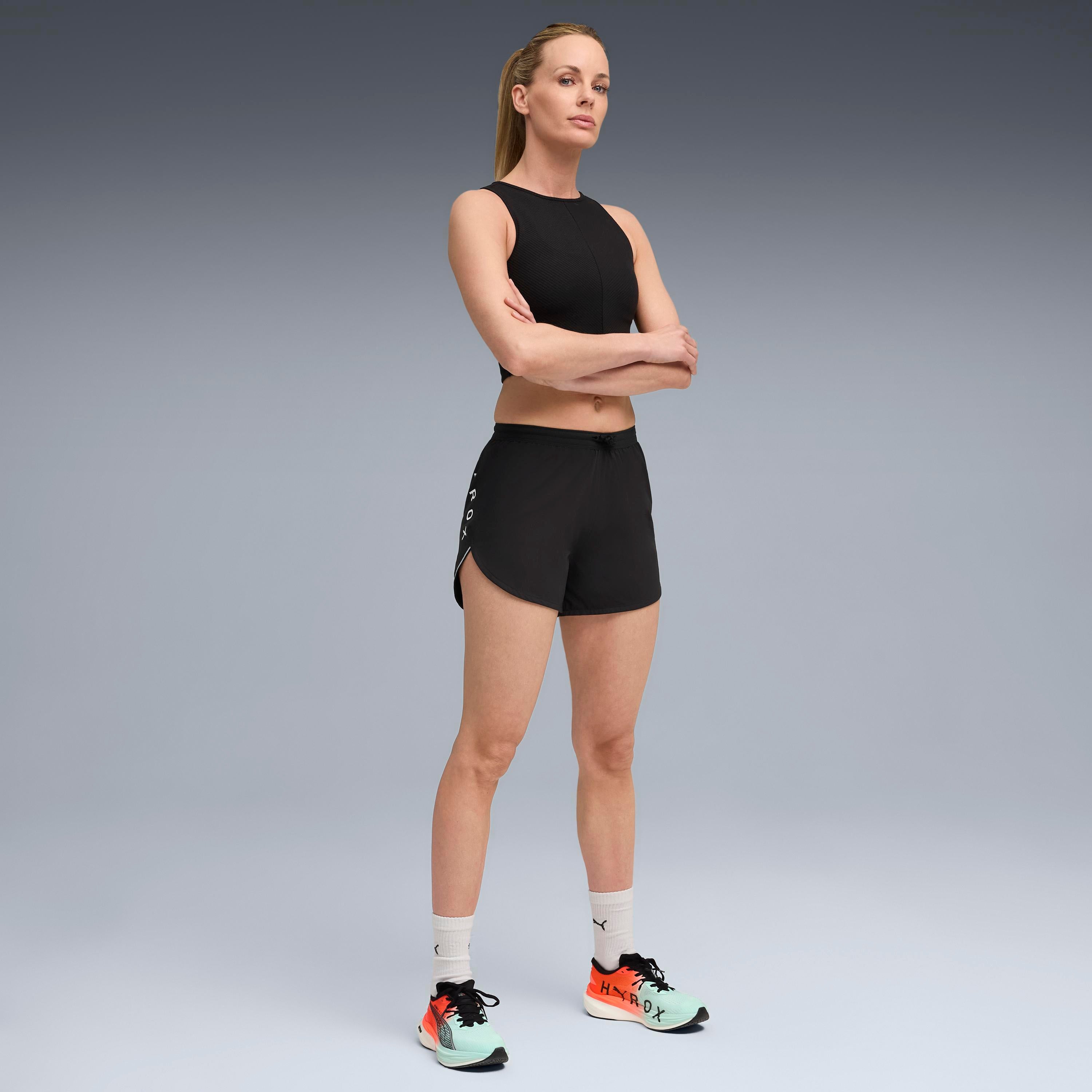 W Puma X Hyrox Rib Crop Tank Puma Black