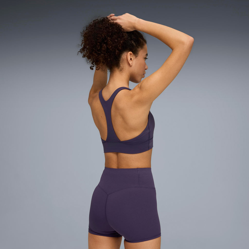 W Puma X Hyrox Shapeluxe High Neck Bra Deep Plum