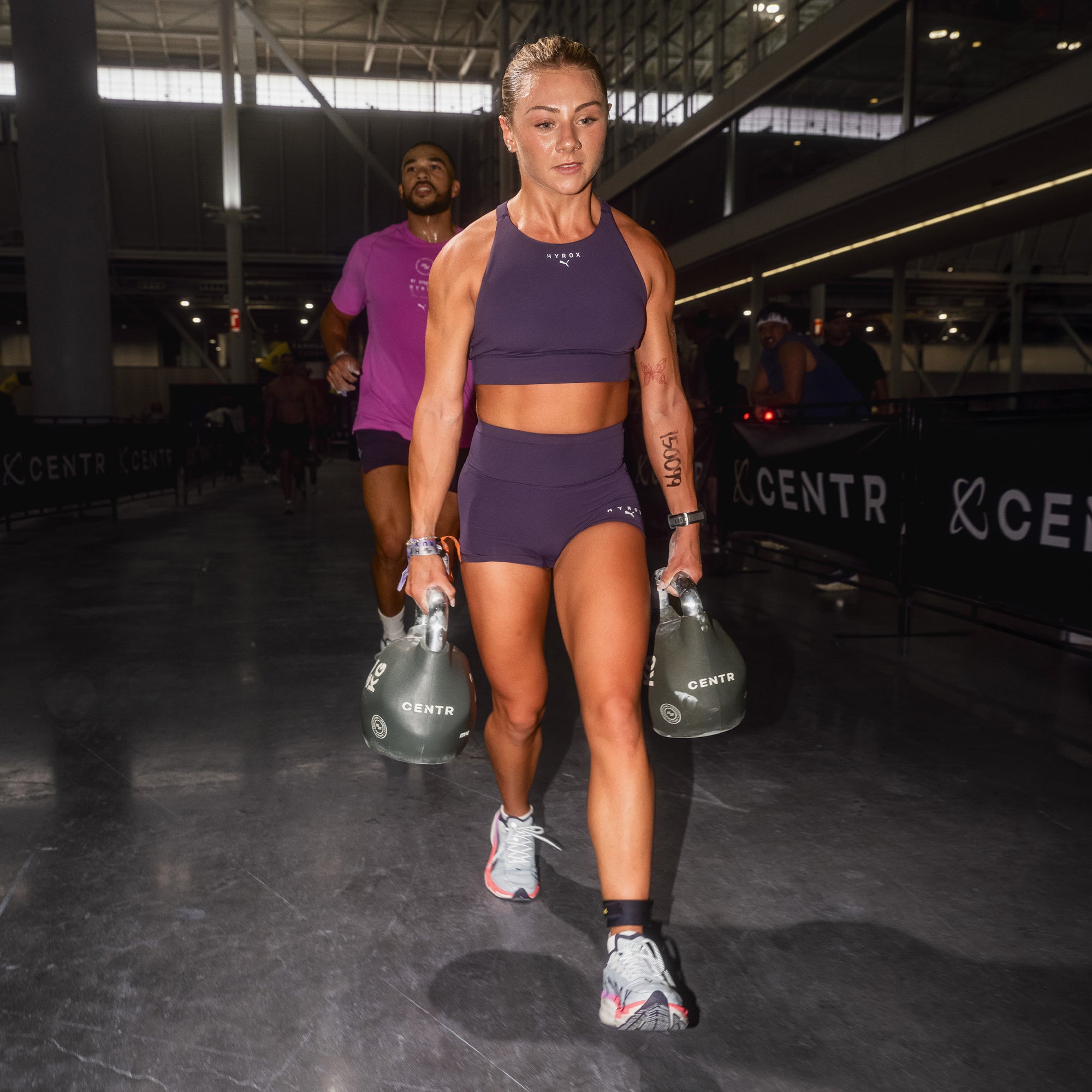 W Puma X Hyrox Shapeluxe 3" Tight Short Deep Plum