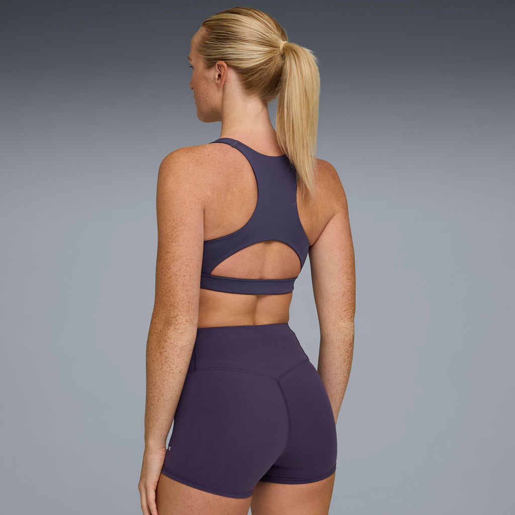 W Puma X Hyrox Tech Bra Deep Plum Small Cat