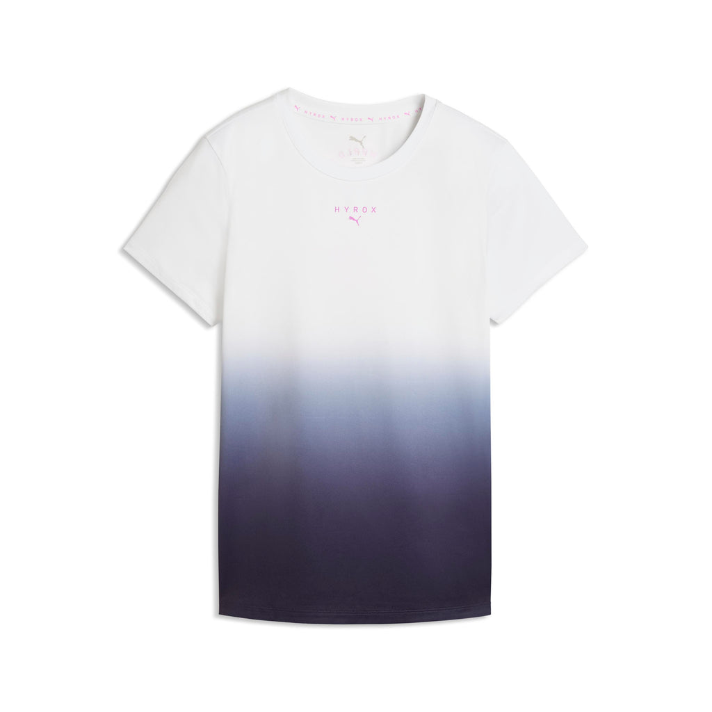 W Puma X Hyrox Poly Graphic Tee Puma White Deep Plum