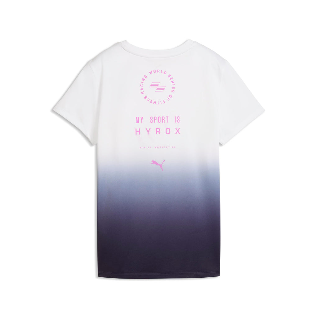 W Puma X Hyrox Poly Graphic Tee Puma White Deep Plum