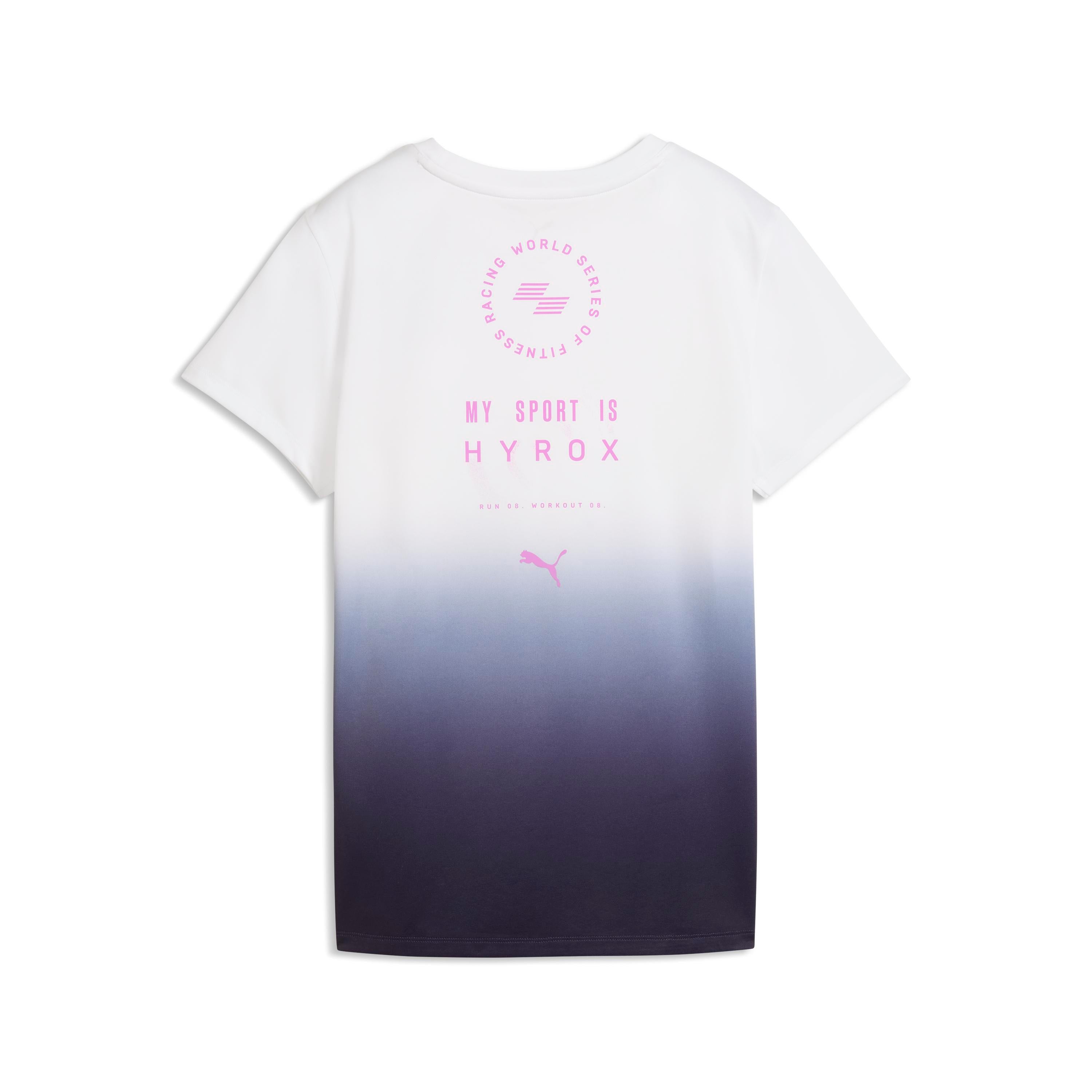 W Puma X Hyrox Poly Graphic Tee Puma White Deep Plum