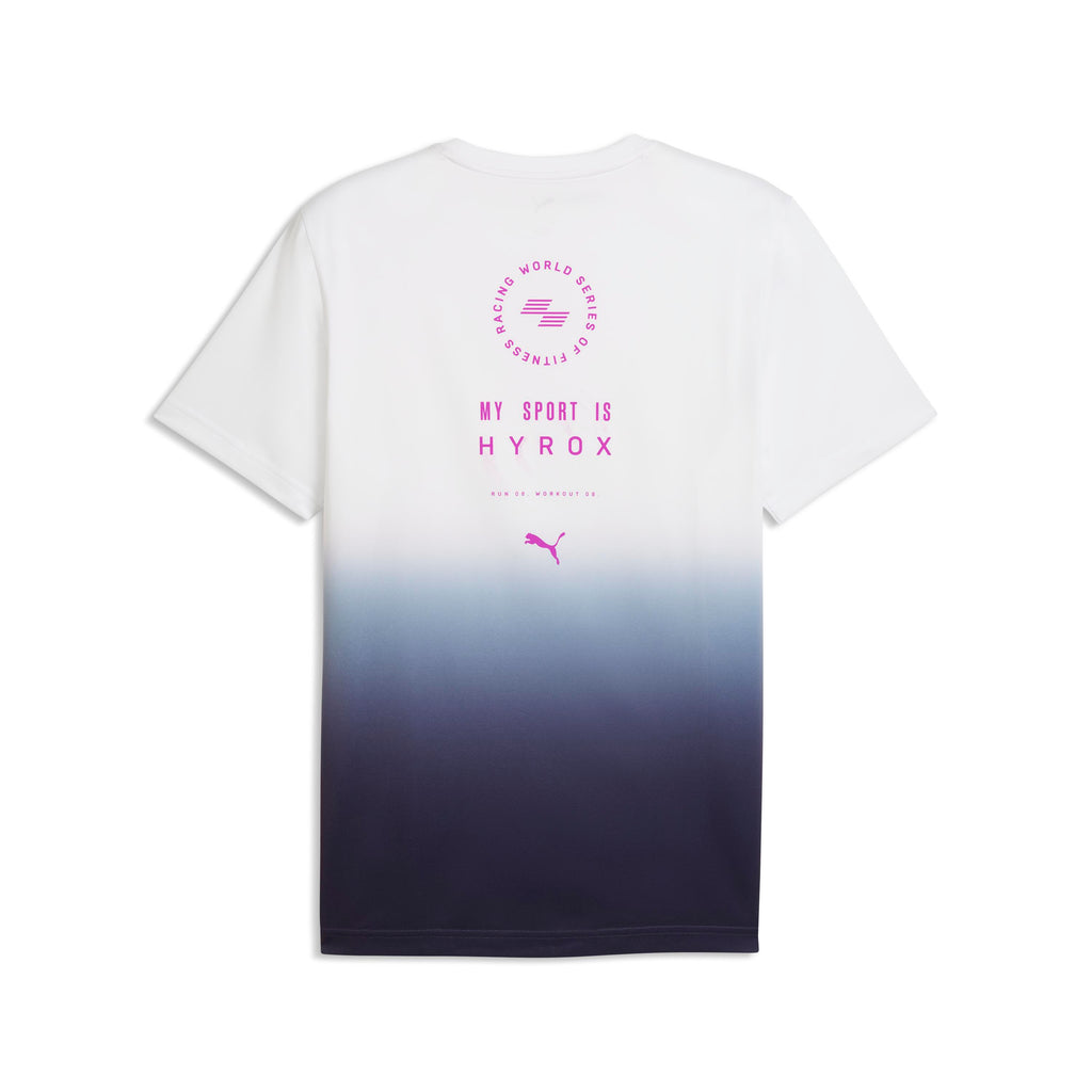M Puma X Hyrox Poly Graphic Tee Puma White Deep Plum