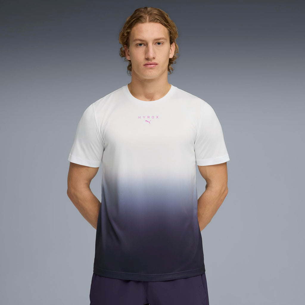 M Puma X Hyrox Poly Graphic Tee Puma White Deep Plum