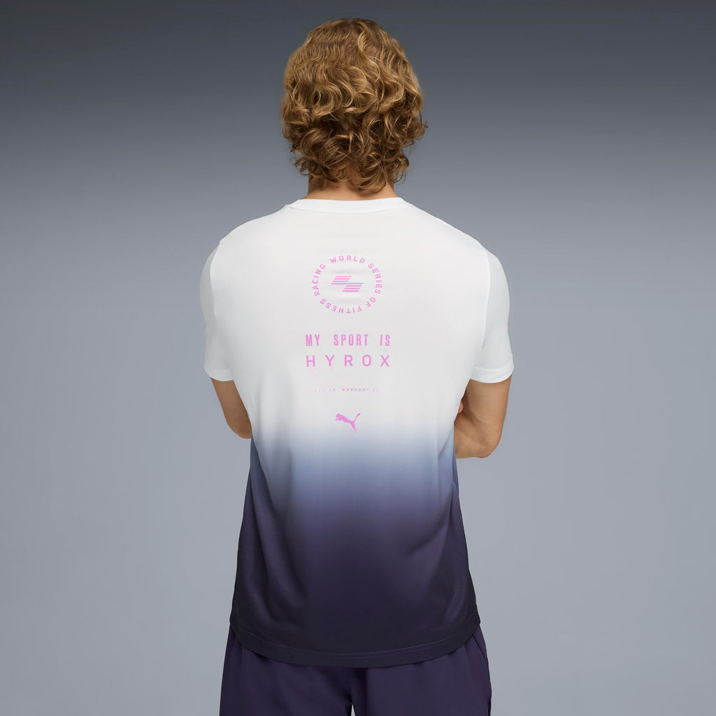 M Puma X Hyrox Poly Graphic Tee Puma White Deep Plum