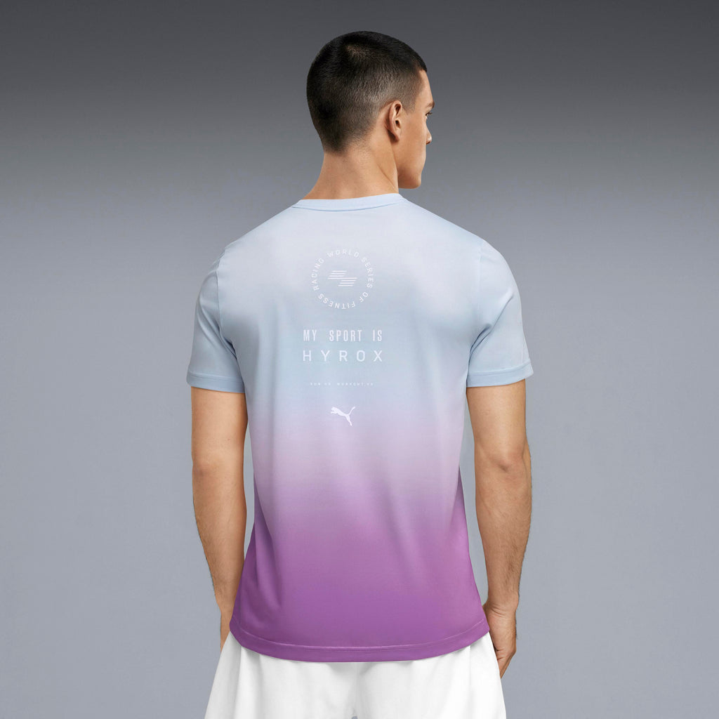 M Puma X Hyrox Poly Graphic Tee Lucite Electric Orchid