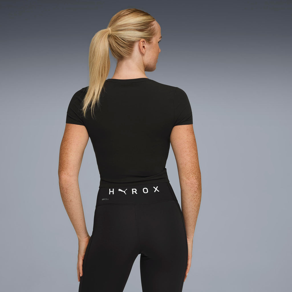 W Puma X Hyrox Shapeluxe Ss Crop Tee Puma Black