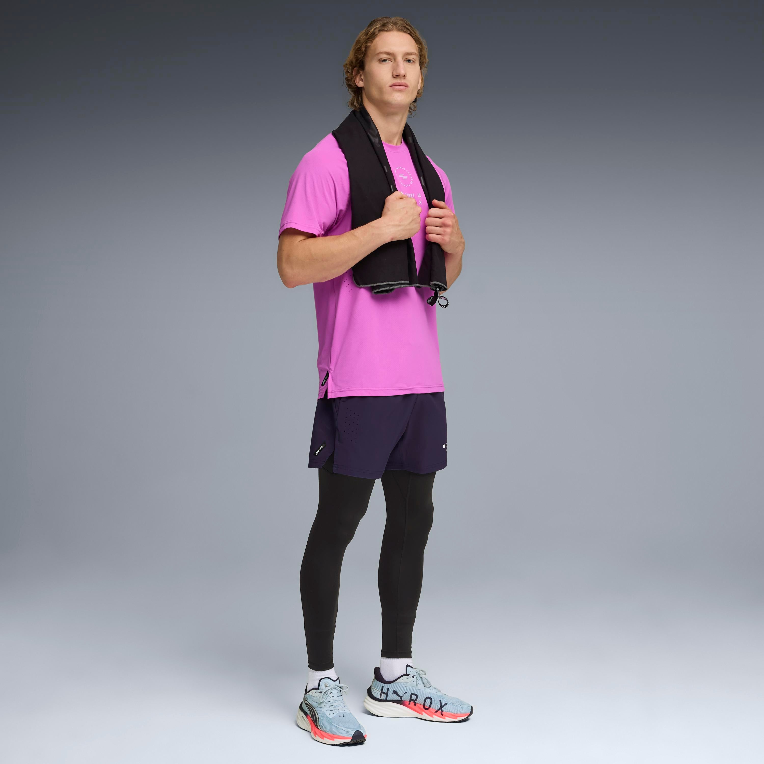 M Puma X Hyrox Dryelite Training Tee Electric Orchid