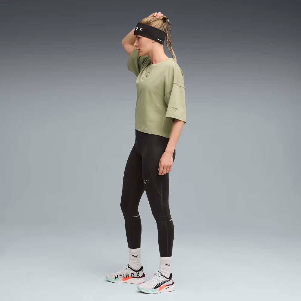 Womens PUMA x HYROX CROPPED LIFESTYLE TEE - Green