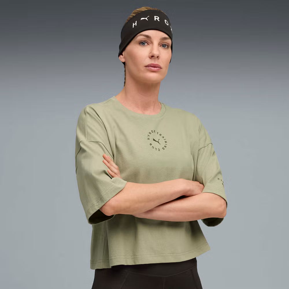 Womens PUMA x HYROX CROPPED LIFESTYLE TEE - Green