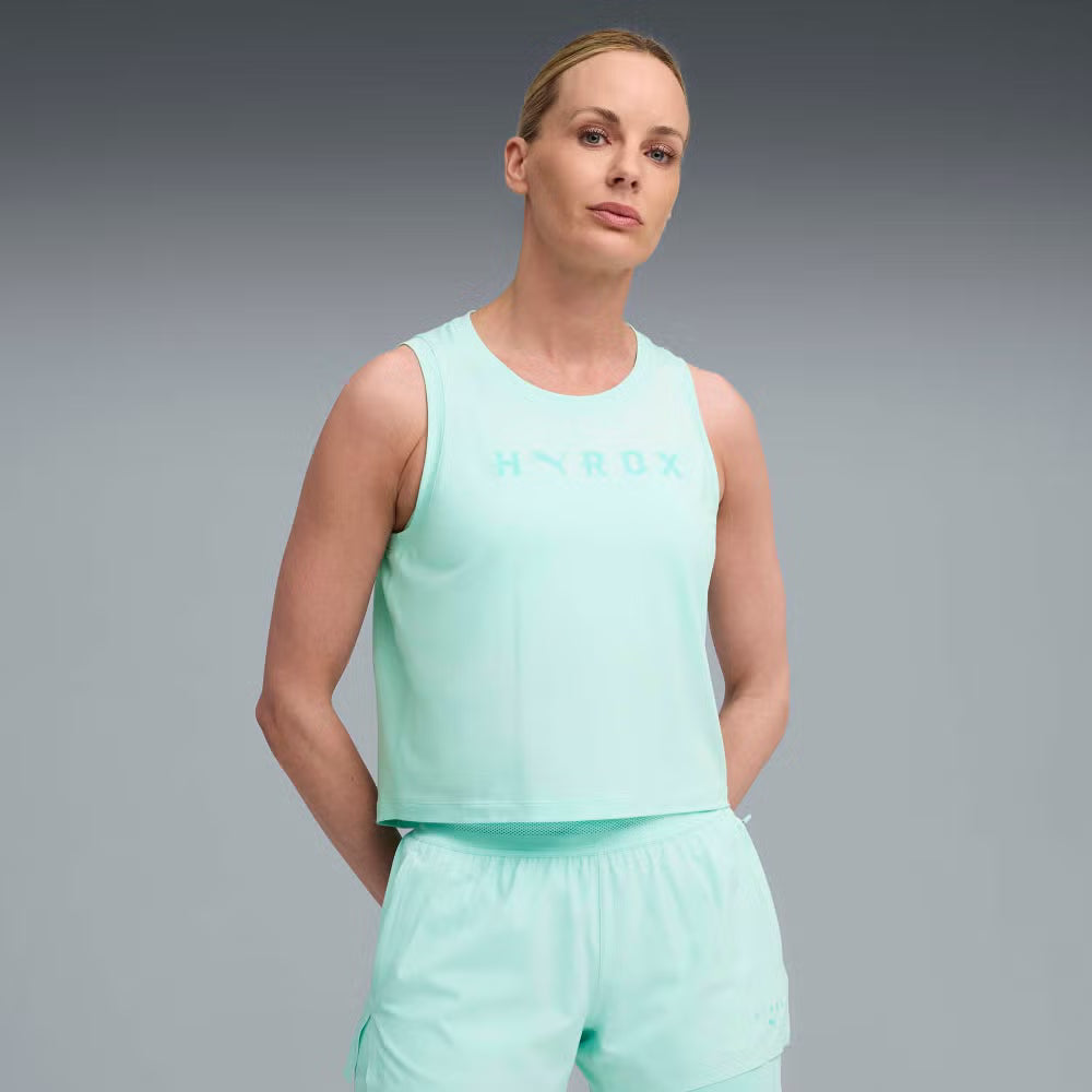 Womens PUMA x HYROX CLOUDSPUN THERMOADAPT CROP TANK - Green