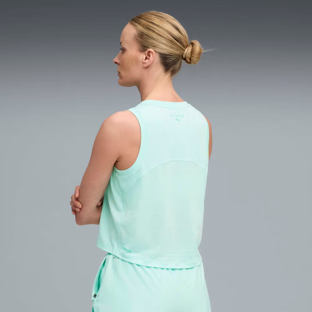 Womens PUMA x HYROX CLOUDSPUN THERMOADAPT CROP TANK - Green