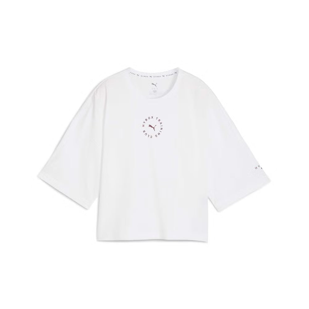 Womens PUMA x HYROX CROPPED LIFESTYLE TEE - White