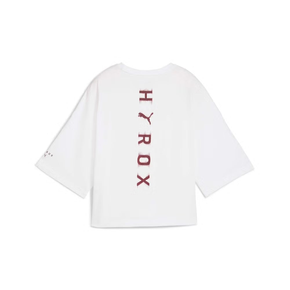 Womens PUMA x HYROX CROPPED LIFESTYLE TEE - White